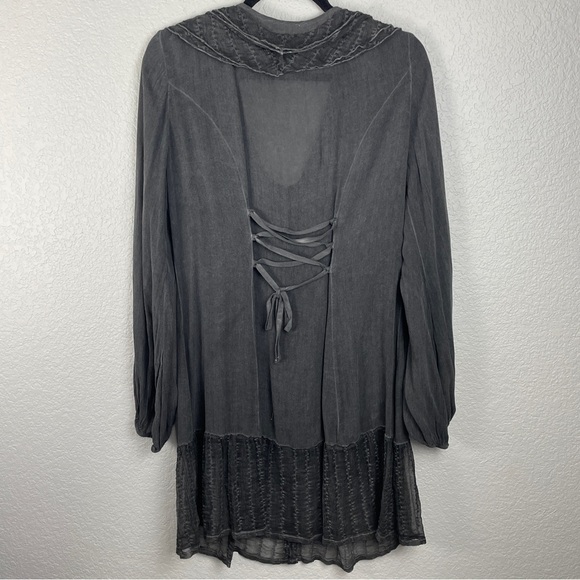 Saga made in Italy tunic top medium dark academia whimsy goth romantic sheer - Picture 5 of 11